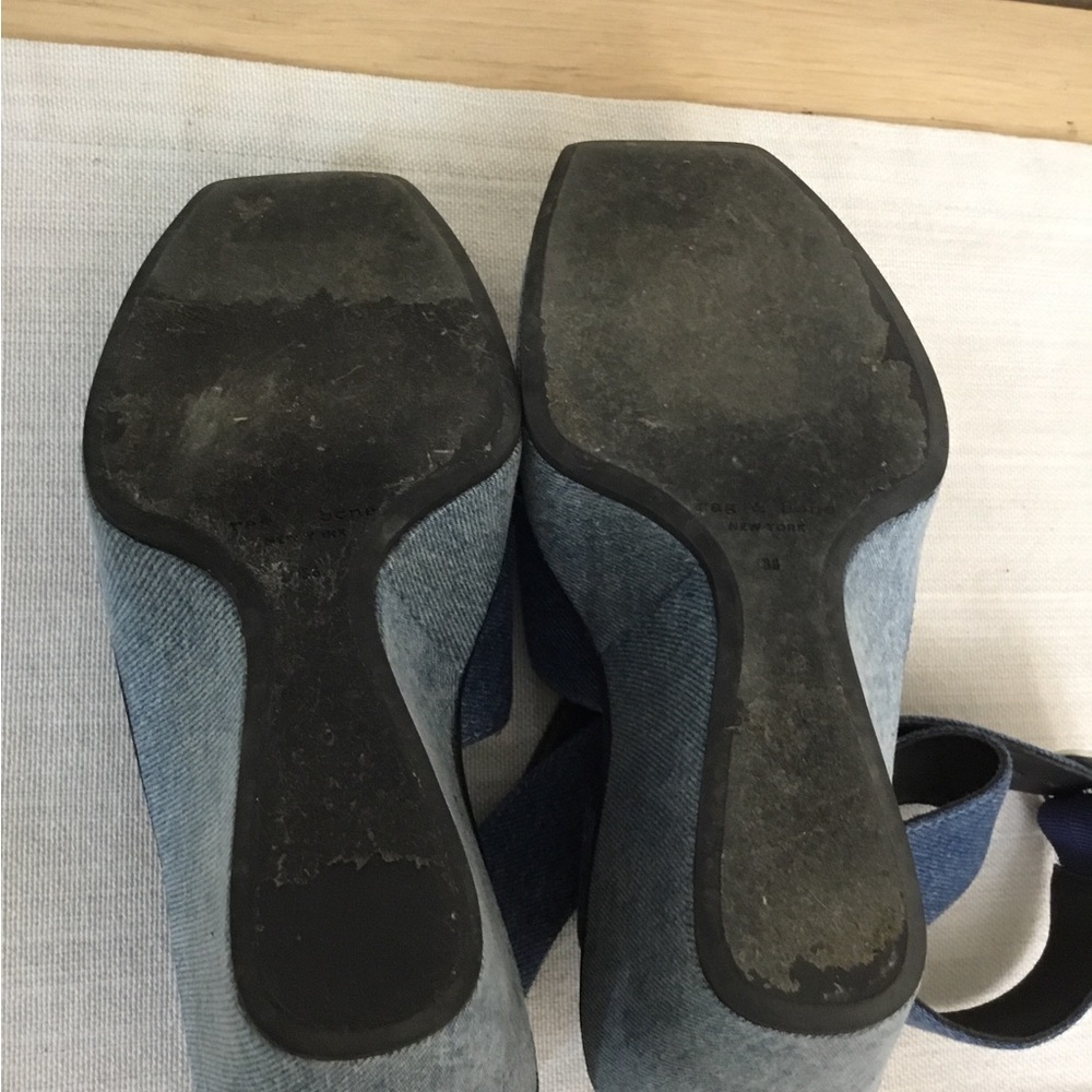 rag & bone Santiago Denim Crisscross Platform Wedge Sandals - Blue Sz.36 - Picture 11 of 11